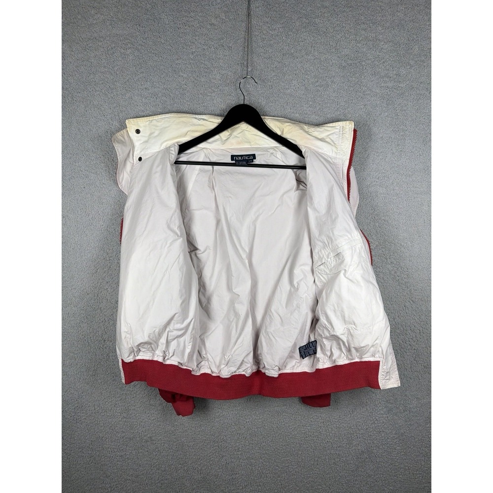 Vintage 90s Nautica Challenge J-Class Sailing Jacket Mens L Red Windbreaker - Picture 5 of 10
